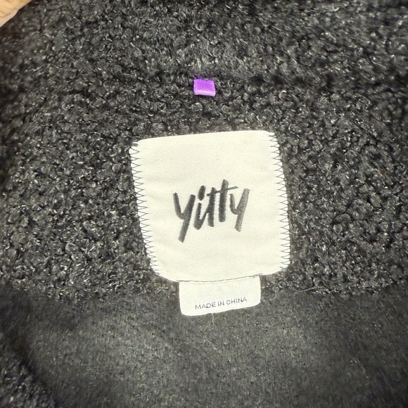 Yitty Teddy Shacket Womens Size 2XL Black Stretch Long Sleeve Snap Jacket - Picture 6 of 6